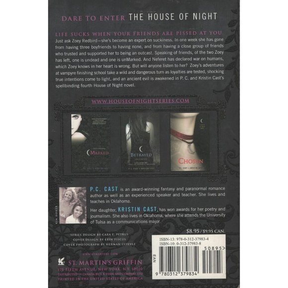 Untamed By P.C. Cast and Kristin Cast House of Night Series Book 4 Young Adults - Picture 2 of 2